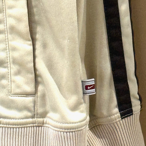 Vintage Nike Track Jacket Mens 3XL Cream Black Embroidered Full Zip Pockets EUC - Picture 4 of 13